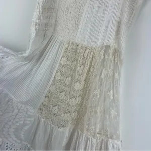 Antica Sartoria Crochet Lace Boho Mini Dress Beachy Sz S/M thumbnail 4