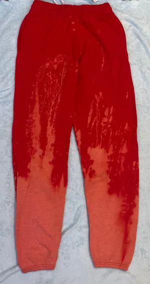 Bleach Dye Sweatpants Red thumbnail 3