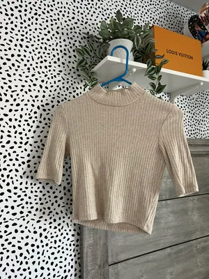 Zara Tan Cropped Shirt thumbnail 1