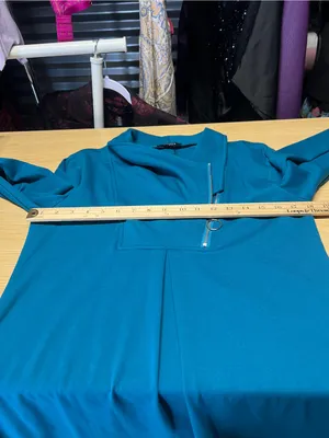 Valolia Teal Zipper Lapel Swing Tunic Top Size M NWT thumbnail 15