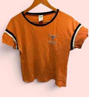 Cute Victoria’s Secret PINK texas longhorn sequin logo ringer t-shirt thumbnail 1