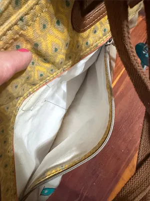 FOSSIL Key-Per Coated Canvas Tote Shoulder Bag Purse City Birds Vacation Cottage thumbnail 5