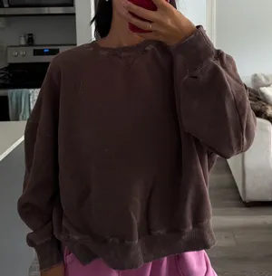 Washed Brown Relaxed Boxy Crewneck thumbnail 1