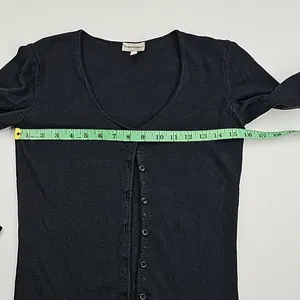 Emporio Armani Women's Black Button Front Long Sleeve Cardigan Sweater‎ Size 10 thumbnail 6