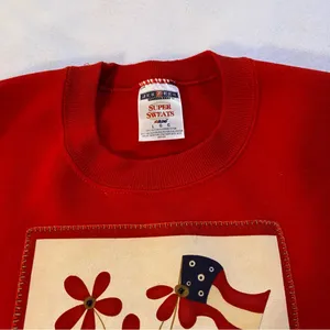Retro Jerzees Patriotic Grandma Sweatshirt Red White & Blue Size Large thumbnail 9