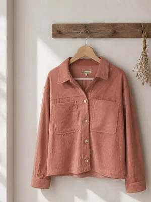 Democracy Dusty Rose Corduroy Shacket Jacket thumbnail 3
