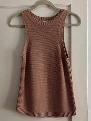 a new day Sleeveless Tan Knit Tank Top thumbnail 1