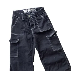 VIP Jeans Black Cargo Pants thumbnail 3