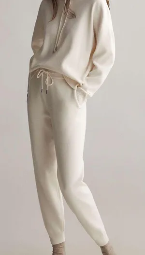 Oysho Soft Knitted Cream Joggers Pants thumbnail 1