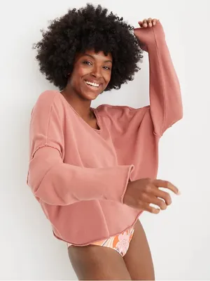 aerie Women’s Weekend Pretty Back Sweatshirt Longsleeve in Clay S thumbnail 1