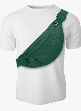 Large Waist Bag with 4 zipper pockets Fanny pack crossroads bag green thumbnail 1