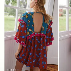 Anthropologie‎ Small NEW Ruffle V Neck Sleep Mini Dress Baydoll Floral Boho thumbnail 9