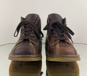 Dr. Martens Vintage Y2K Brown Leather 12281 Floral Chunky Platform Ankle Boots thumbnail 8