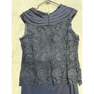 Patra Womens Size 18 Navy Blue Lace Chiffon Maxi Formal Evening Dress thumbnail 4