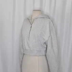 NWT!! WEWOREWHAT Half Zip Hoodie Heathered Gray Sweatshirt Hood Athleisure Small thumbnail 6