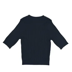 Halara Ribbed Knit Sweater Size Medium Black Work Office Minimalist Fitted thumbnail 3
