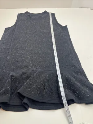 Queen of Sparkles Black Rhinestone Sleeveless Mini Dress Womens Size XS thumbnail 6
