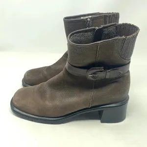 Blondo Brown‎ Waterproof Buckle Accent Chelsea Heel Boots Size US 8.5 thumbnail 9