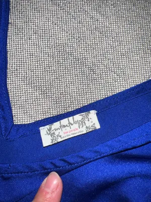 Intimately Free People Royal Blue Tie-Front Spaghetti Strap Crop Camisole thumbnail 2