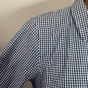 Abercrombie & Fitch micro plaid Oxford moose logo embroidery shirt navy white M thumbnail 6