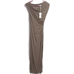 NWT Petal & Pup Wynn Maxi Dress Mocha Off Shoulder Ruched Side Slit Gown XS thumbnail 5