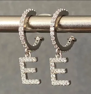 Huggie Stud Initial Earrings thumbnail 1