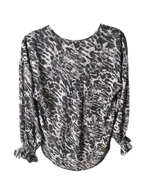 new All Saints ✽ Penny Ambient Chiffon Surplice Top ✽ Grey Leopard Print ✽ S thumbnail 6