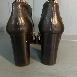 Coach Black Leather Open-Toe Ankle Boots | Size 7 thumbnail 3