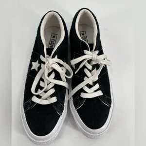 Converse One Star Ox Pro Black & White Suede‎ Skate Shoes Sz 8 thumbnail 2