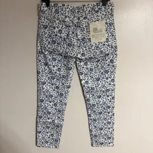 J.Crew Factory Toothpick Ankle Jeans 28 Blue White Floral Super Skinny 82835‎ thumbnail 10