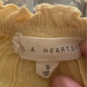 LA Hearts Smocked Tie Back Tube Top Butter Yellow thumbnail 7