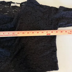 Natural Life WomenBlack Floral Lace Long‎ Sleeve Crop Top Sheer Boho XS Festival thumbnail 5