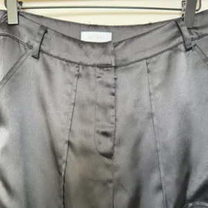 MESHKI Amaya Lace Up‎ Cargo Pants Black Satin Wide Leg Size S thumbnail 3