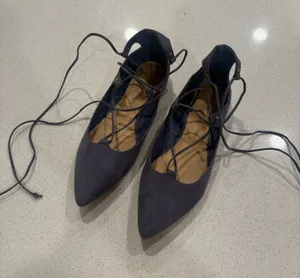 Lace up pointed toe flats Purple Size 9 thumbnail 1