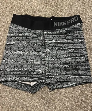 Black White Nike Dri-Fit Spandex Pro Shorts S thumbnail 1