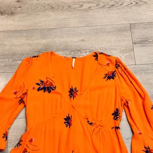 Free People‎ Dress Xsmall XS Time On My Side Floral Wrap Mini Floral Orange thumbnail 3