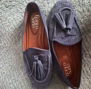 Franco Sarto Women’s Blue Suede Loafers Slip On Flats Shoes Size 6.5 thumbnail 4