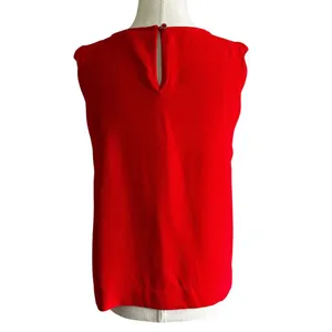 Monteau Red Sleeveless Blouse Women Top Size Large | 58-17 thumbnail 2