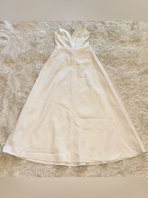 NEW ELLIATT Stella white 3d floral applique A-line bridal maxi gown dress sz S thumbnail 8