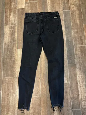 KanCan Hazy Mid Rise Ankle Skinny Distressed Black Jeans thumbnail 5