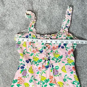 Urban Outfitters Womens Pink Fruit Print Lace Up Mini Babydoll‎ Dress Size XS thumbnail 10
