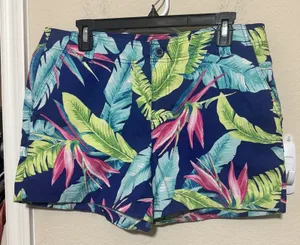 Fresh Bright‎ Tropical Hawaiian Casual Shorts Womens sz 8 Cruise beach chino thumbnail 1