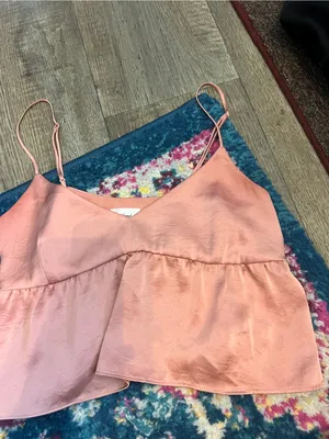 Wilfred Rust Pink Satin Peplum Cami Top thumbnail 3
