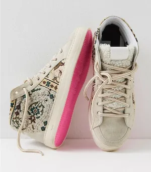 P448 Lila High Top Tapestry / Embroidered Sneakers 38 thumbnail 1