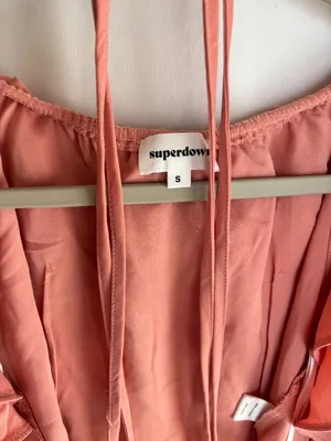 Superdown Cynthia wrap top in peach (size S) thumbnail 4