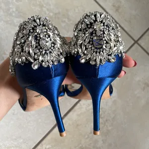 Size 7 Celeste badgley mischka Blue Open toe Heels thumbnail 6