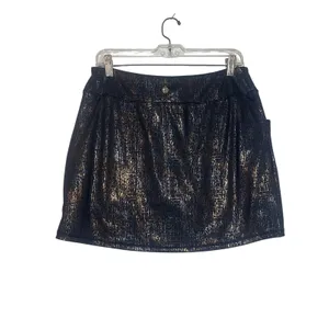 Lilly Pulitzer Sabbia Luxletic Skort Black Gold Metallic Foil Activewear Women M thumbnail 5