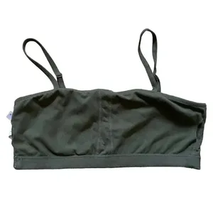 Bandeau Green Adjustable Straps Solid Lightweight Womens Sports Bra SZ XL thumbnail 3