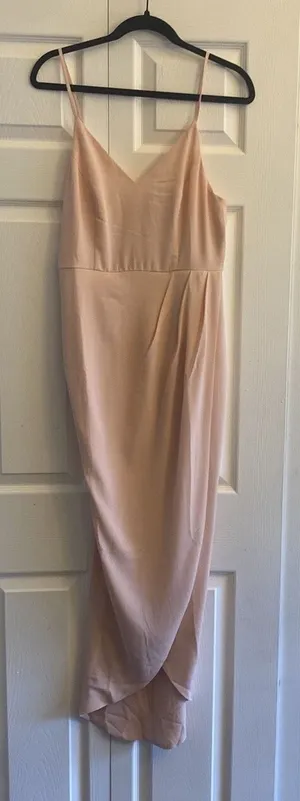 Showpo‎ Lucky Day Maxi Dress Womens Size 8 Blush Pink Formal Wedding Guest Crepe thumbnail 1