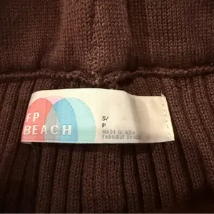 Free People Beach NWT Kami Hooded Sweater Set Womens Small Brown/Cream Oversized thumbnail 13